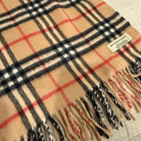 Burberry Tan and Red Plaid Scarf - Picture 4 of 4